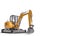 Small excavator on the white background