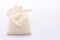 Small fabric pouch on white background