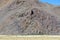 Small face-shaped stone in the mountains of Tibet, China