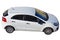 Small Family Hatchback Car With Street Reflections On Screen. Isolated With PNG File Attached