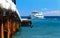 Small ferry approaching a landing on a pier