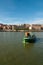 Small ferry boat on the river