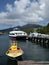 Small Ferry Boats at Pier in Caribbean