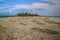 A small Fiji island in the Pacific ocean with sand