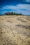 A small Fiji island in the Pacific ocean with sand