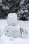 Small fir tree completely covered by snow