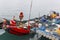 Small fishboat at ferry of yilan county, taiwan.