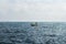 Small fisher boat drifting in the Black Sea