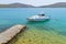 Small fishing boat at the coast of Crete