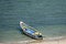 Small fishing boat with equipment parked at sea shore at Rameswaram , India