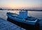 Small Fishing Boat at Sunset, Lefkada Lagoon, Greece