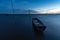 Small fishing Boat in twilight