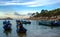 Small fishing boats with beautiful sky at beach of Bangka island