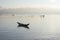 Small fishing boats refection on the fjord part 3