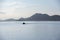 Small fishing boats refection on the fjord part 6