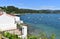 Small fishing village with boats and beach. Redes, Galicia, Spain.