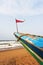 Small flag on the bow of a fishing boat, Puri, Orissa, India