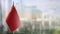 Small flags of the USSR on an abstract blurry background