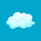 Small floating cloud. Weather application icon. Flat vector element for wall decor or children book