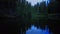 Small forest lake in the evening light in the Swedish wilderness