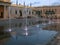 Small fountains in the square. Malta. Valletta.