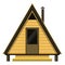 Small a-frame house, shelter cabin, front view, vector