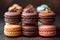 Small French pastries. Sweet and colorful French Macarons Cakes