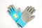 Small garden gloves. Blue gray rubberized gloves. With a frog pattern. Isolate. Copy space. Flat lay