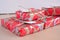Small gifts packaging red gold colors rustic style soaps christmas