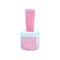 Small glass bottle of pink nail polish. Cosmetic product. Beauty theme. Flat vector design