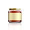 Small glass honey jar mockup with blank label template