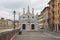 Small gothic church Santa Maria della Spina near the river Arno in Pisa, Italy. Cloudy, rainy weather. Pisa, Italy