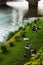 Small green area for relaxation near Ponte Vecchio in Florence