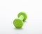 Small green dumbbell,