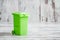 Small Green Plastic Desk Organizer Box with Garbage Container De
