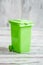 Small Green Plastic Desk Organizer Box with Garbage Container De