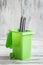 Small Green Plastic Desk Organizer Box with Garbage Container De