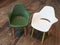 Small green and white relaxing chairs
