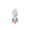 Small grey rocket icon, isometric 3d style