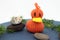 Small Handcrafted Orange Duckling On Pretend Pond