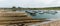 Small harbor and port village of Goury on the wild Normandy coast in France