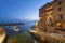 Small harbor of Riomaggiore at dusk