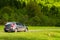 Small hatchback in outdoor nature scenery