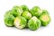 Small heap of brussels sprouts on white background