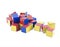 Small heap of color plastic bricks toys