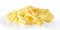 Small heap of penne rigate on white background