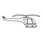 Small helicopter icon, outline style