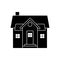 Small home vector icon pictogram. Flat style black and white simple design house silhouette