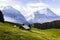 A small house in the Alp mountains in Switzerland