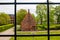 A small house on the courtyard grounds of the church of Saint Mary in the old town of Helsingor in Denmark